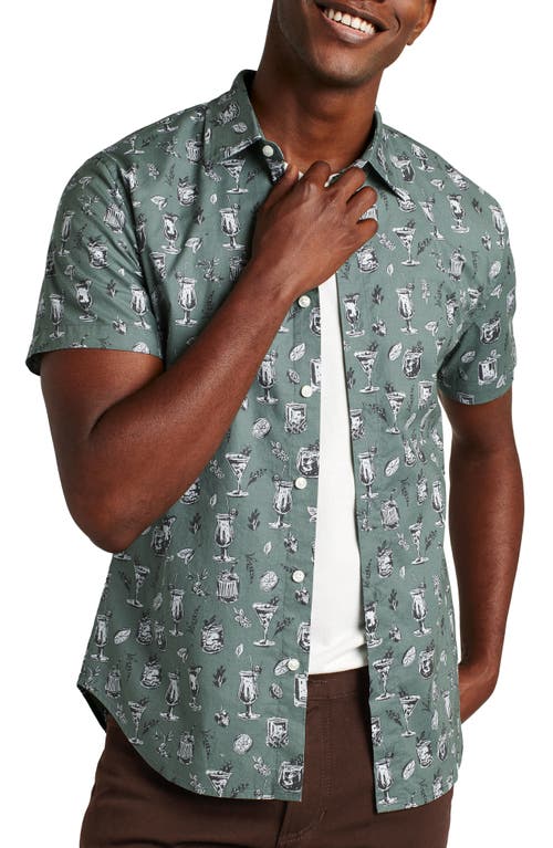 Bonobos Riviera Cocktail Print Short Sleeve Stretch Cotton Button-Up Shirt Hour V4 C19 at Nordstrom,