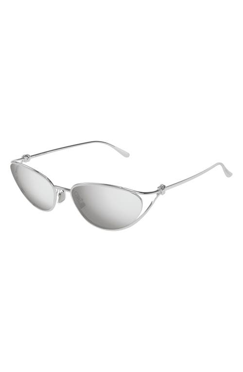 Bottega Veneta 57mm Cat Eye Sunglasses In Silver