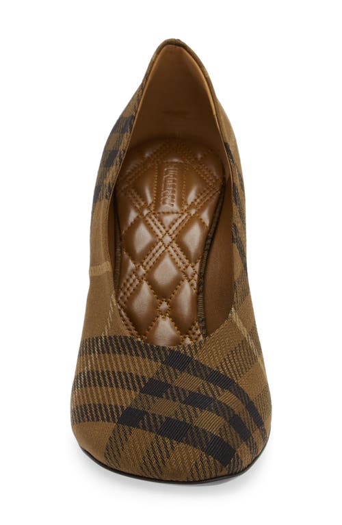 Shop Burberry Baby Check Rounded Toe Pump In Furrow Ip Check