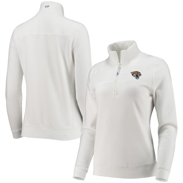 Vineyard Vines White Jacksonville Jaguars Logo Shep Shirt Quarter-zip  Jacket