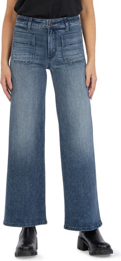 KUT from the Kloth Jean Patch Pocket High Waist Flare Jeans