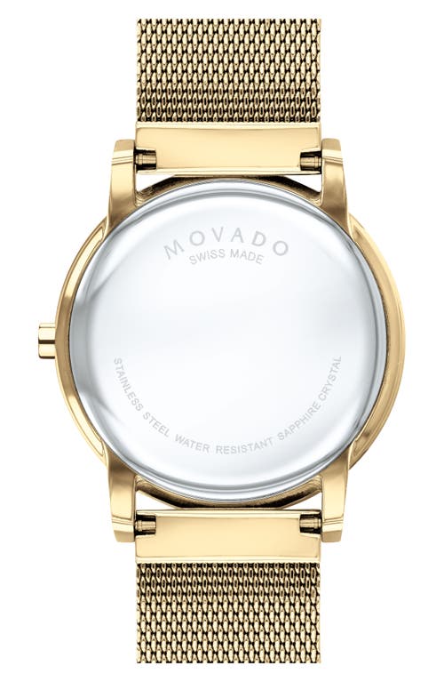 Shop Movado Museum Mesh Bracelet Watch, 40mm In Gold/black/gold