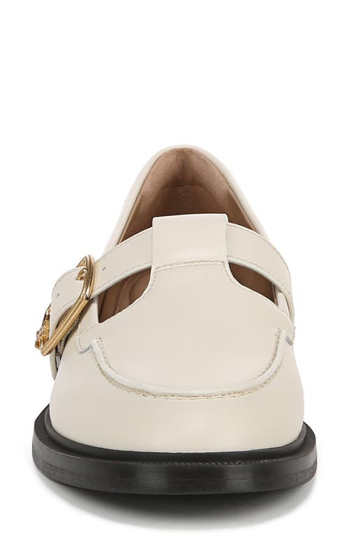 Sam Edelman Elaina T-strap Buckle Loafer Modern Ivory Leather In Modern Ivory