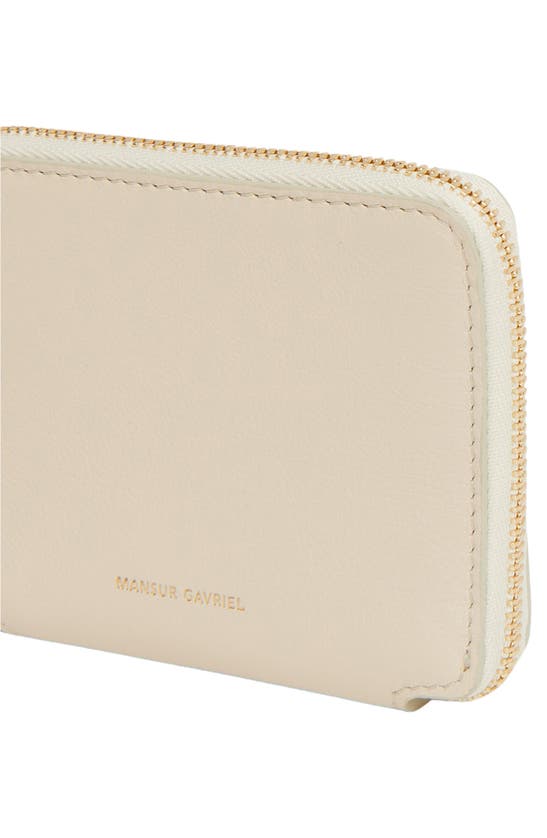 Shop Mansur Gavriel Leather Zip-around Wallet In Avorio