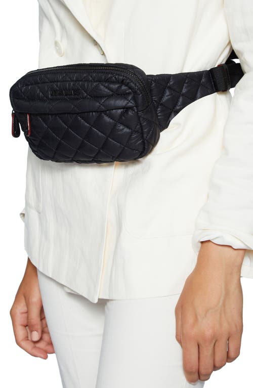Mz Wallace Metro Quilted Nylon Belt Bag In Black