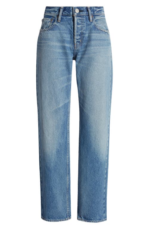 Shop Moussy Vintage Mv Cheval Low Rise Straight Leg Jeans In Light Blue