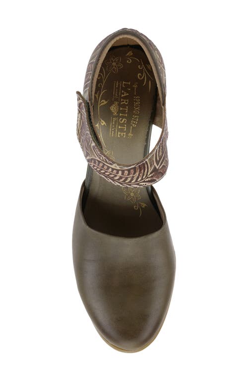 L'artiste By Spring Step L'artiste Toolie Pump In Olive Green Leather