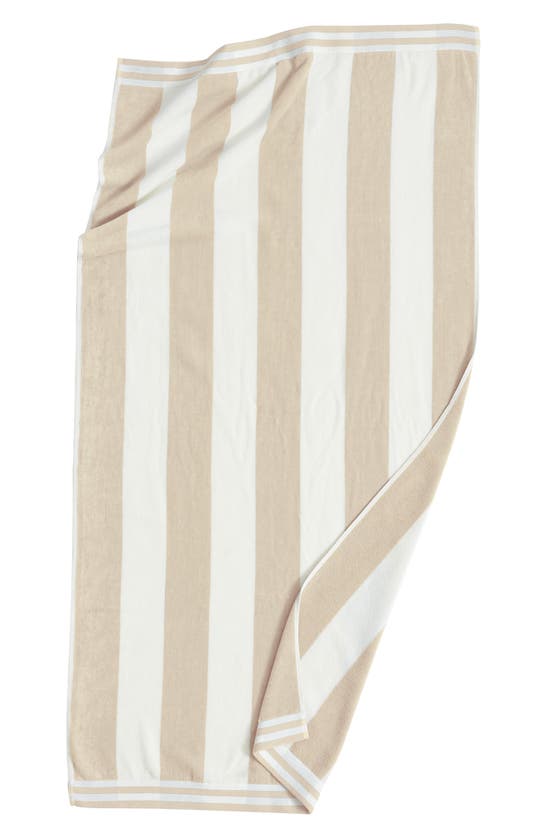 Woven & Weft Pastel Cabana Cotton Beach Towel In Oatmeal