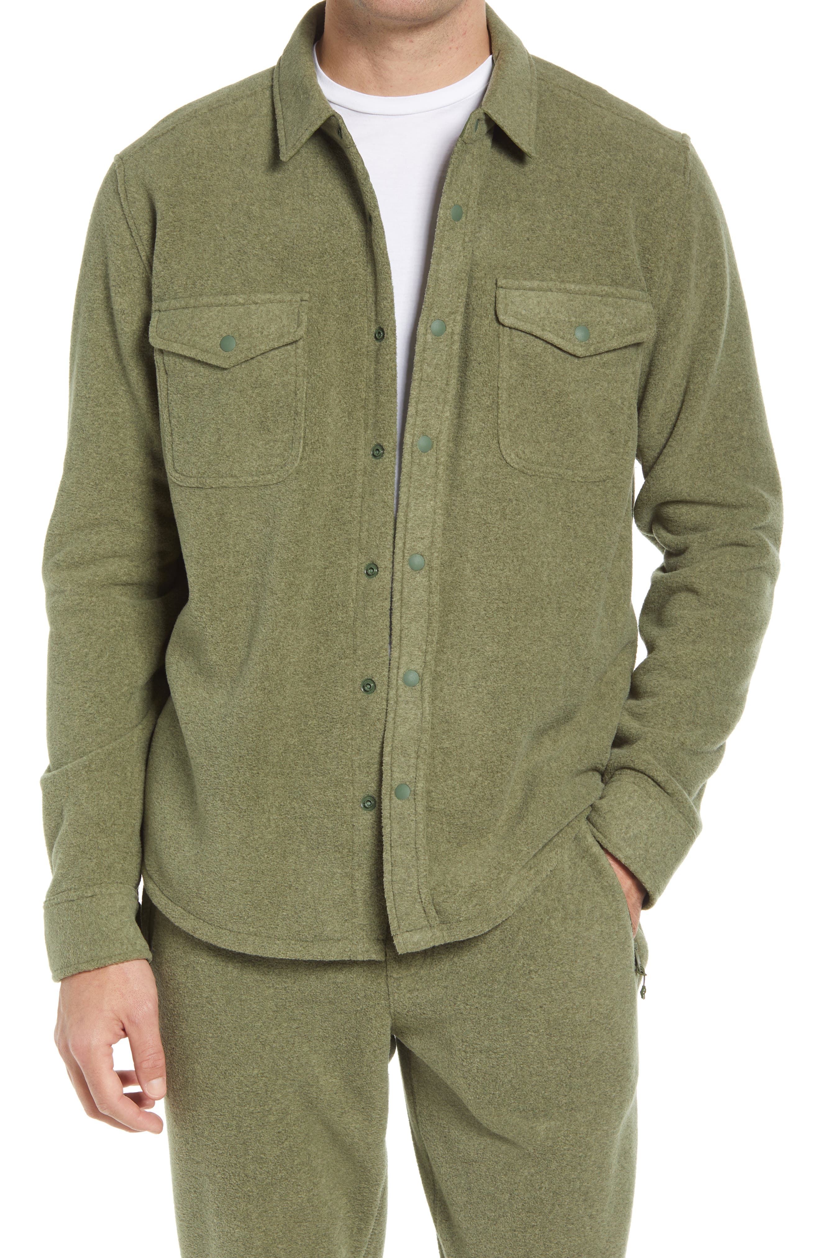 fleece button down shirt