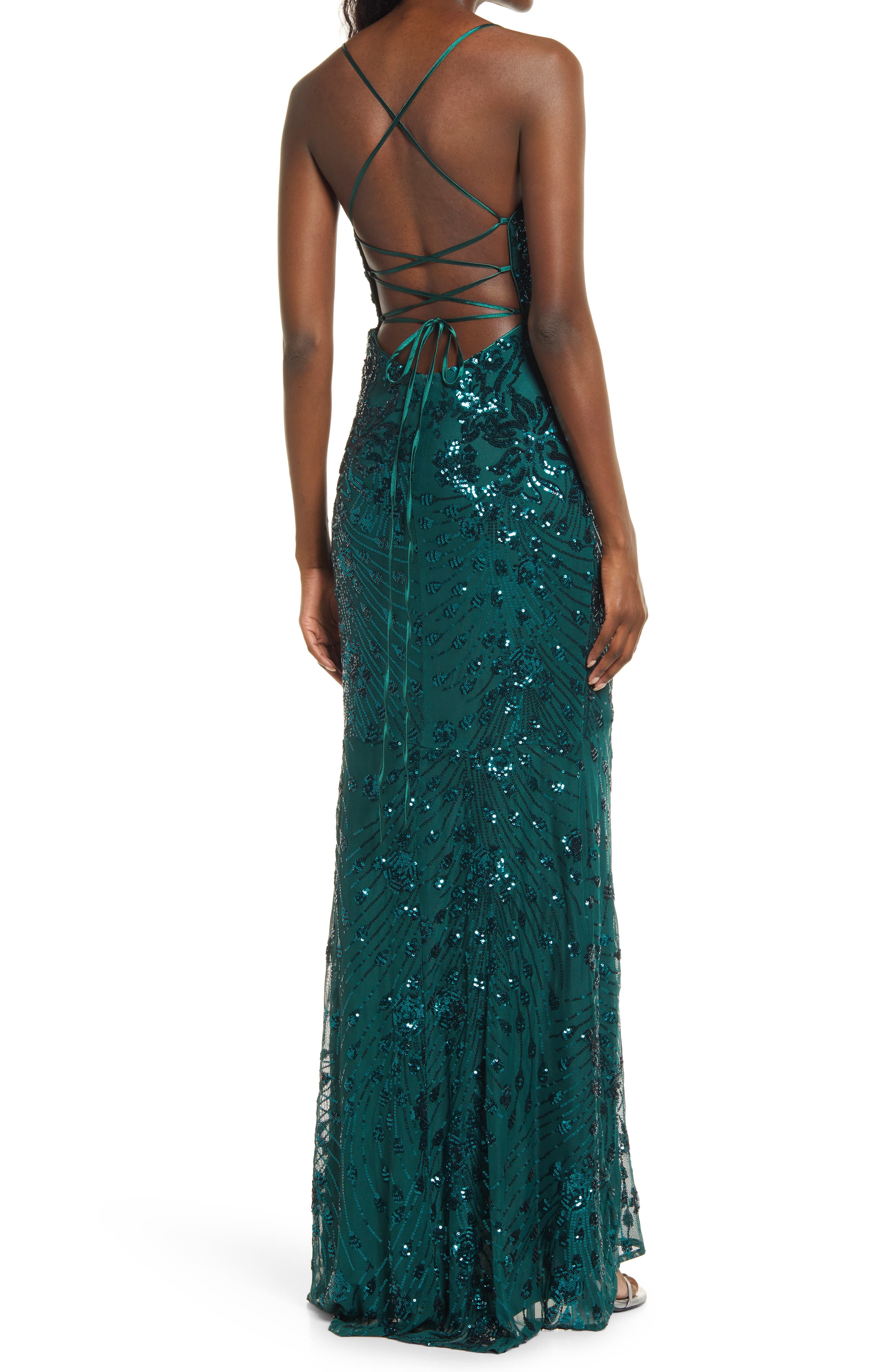 Lulus Photo Finish Sequin High-Low Maxi 