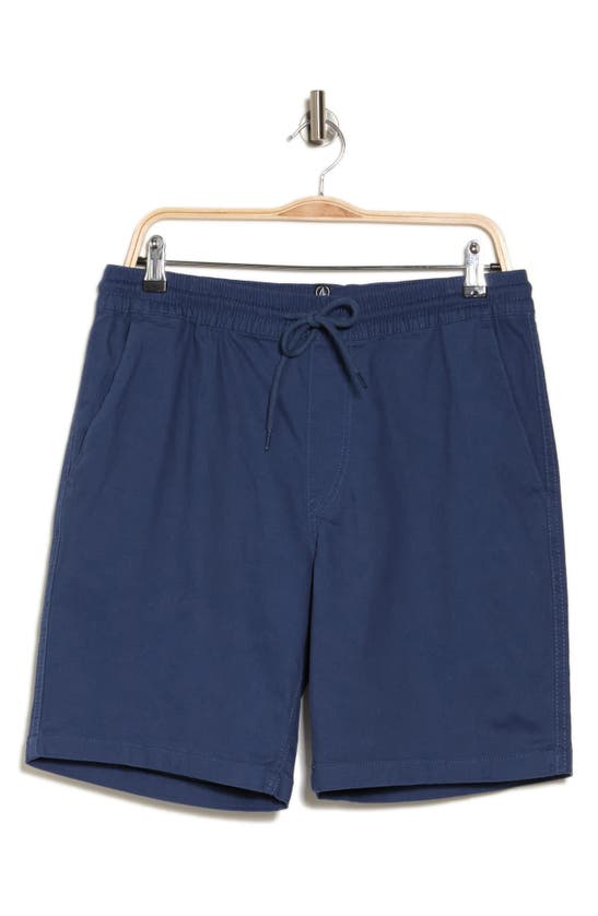 Shop Volcom Road Trip Stretch Cotton Shorts In Smokey Blue