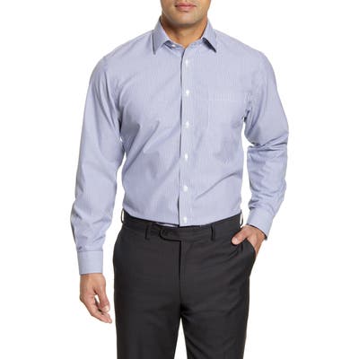 Nordstrom Shop Smartcare Traditional Fit Stripe Dress Shirt - Blue