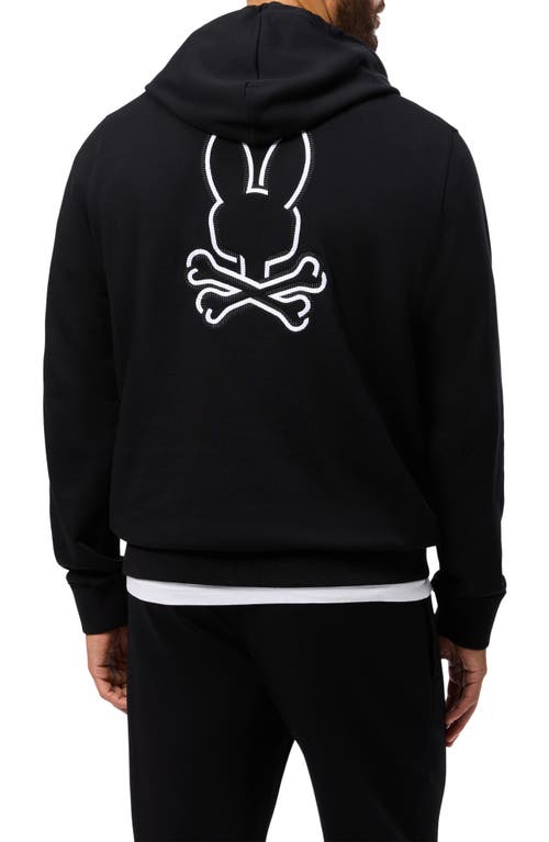 Shop Psycho Bunny Hamilton Logo Fleece Hoodie In Black