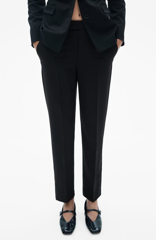 Mango Straight Leg Suit Pants In Black