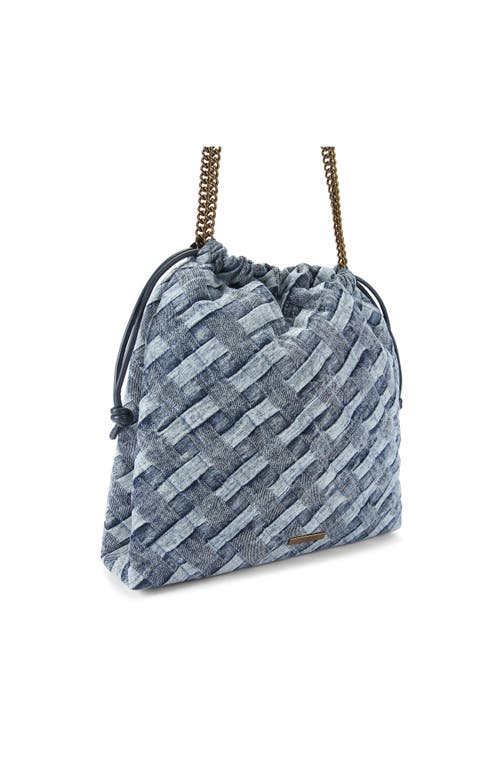 Kurt Geiger London Kensington Drawstring Denim Shoulder Bag In Navy