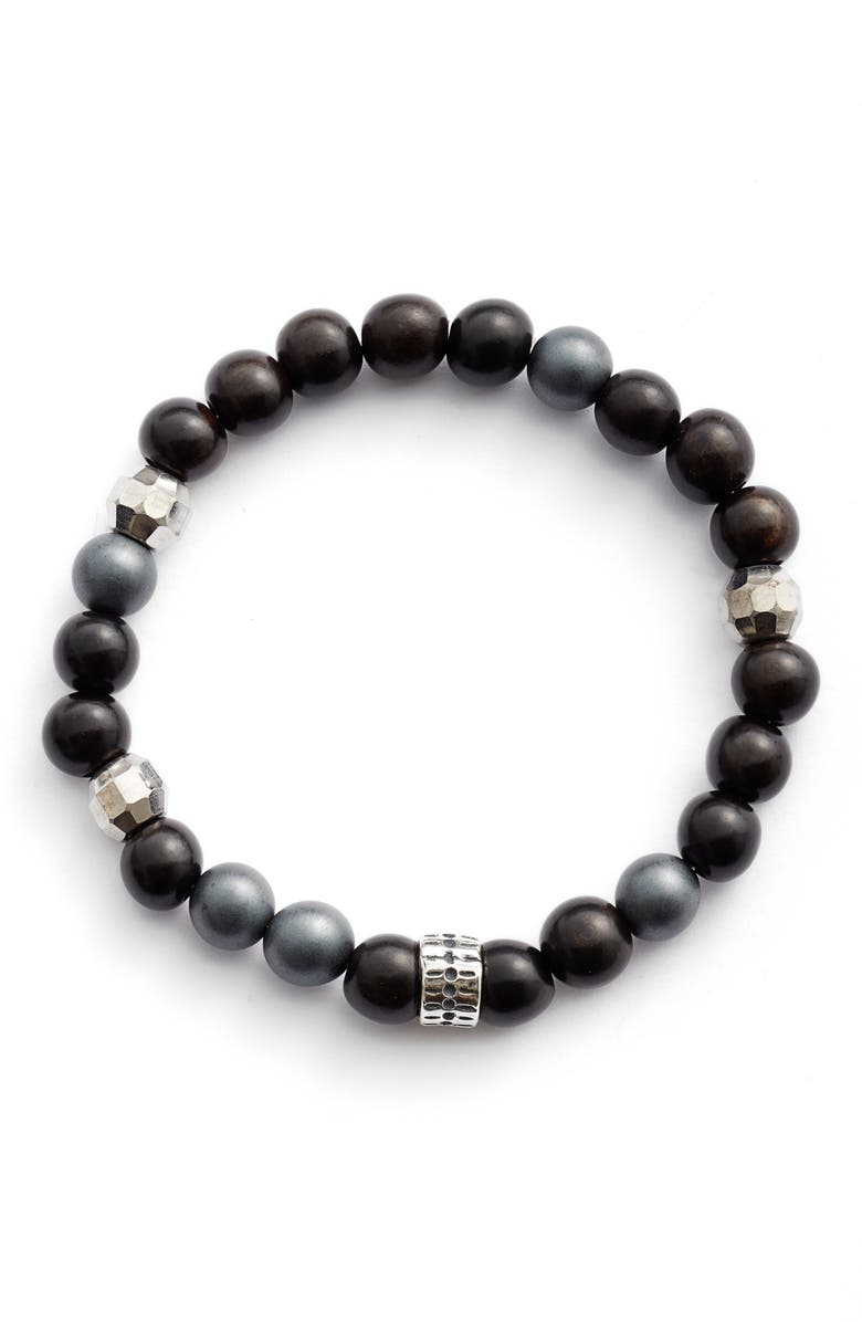 Chan Luu Stone & Sterling Silver Men's Stretch Bracelet, Main, color, 