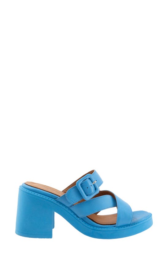 Shop Bueno Milan Platform Slide Sandal In Blue