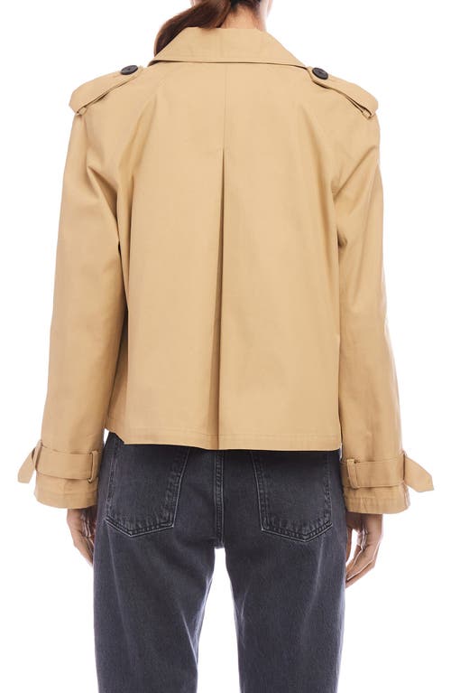 Shop Fifteen Twenty Chelsea Double Breasted Crop Trench Coat In Khaki