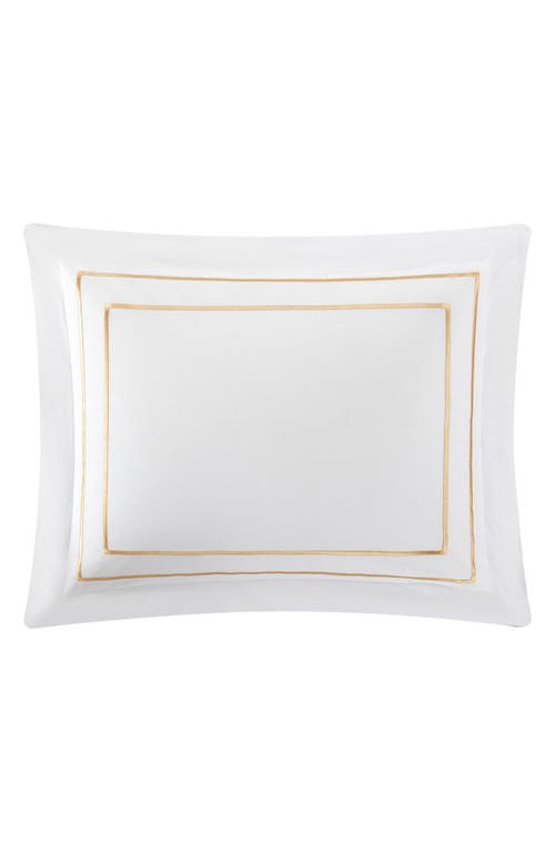 Shop Chic Brianna Hotel Inspired Design Embroidered Stripe 100% Cotton Comforter & Sheet Set In Gold