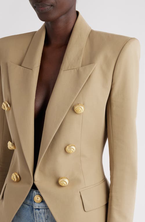 Shop Balmain Classic Six-button Cotton Jacket In 0fk Beige