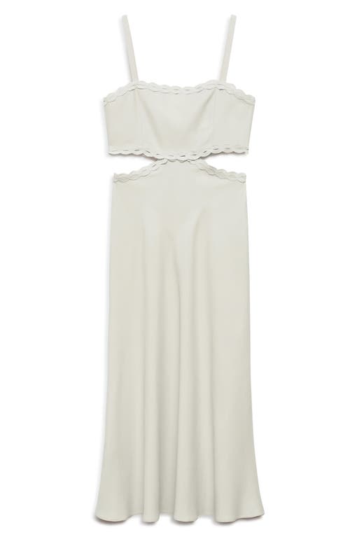 Mango Women's Lace Detail Slit Dress In Ecru