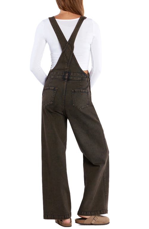 Shop Wash Lab Denim Harriet Denim Overalls In Brown Denim