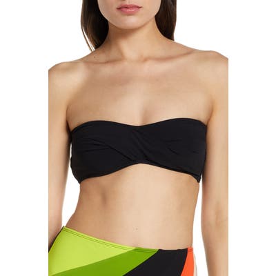 Flagpole Naty Convertible Bandeau Bikini Top, Black