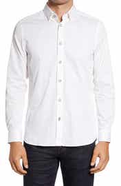 Ted Baker London Marshes Flower Stripe Cotton Button-Up Shirt 