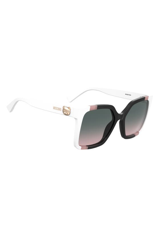Shop Moschino 55mm Gradient Square Sunglasses In Black/ Pink/ White