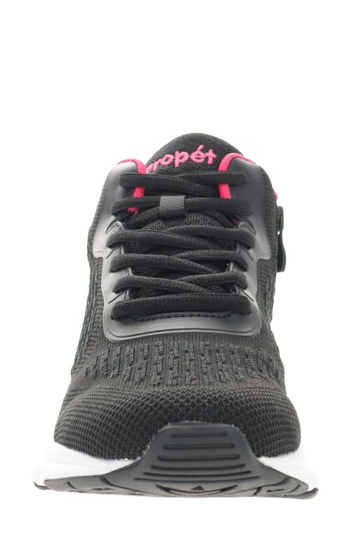Propét Stability Strive Mid Sneaker In Black/pink