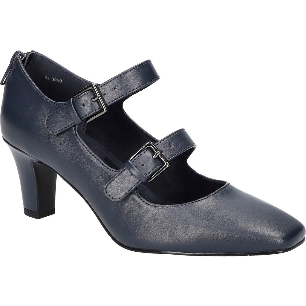 EASY STREET Willis Square Toe Mary Jane Pump in Navy