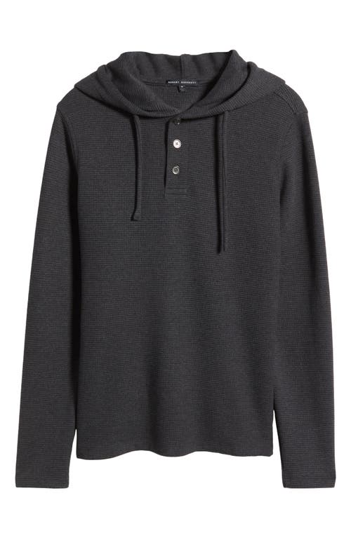 Robert Barakett Grenfell Waffle Knit Cotton Blend Hoodie In Charcoal