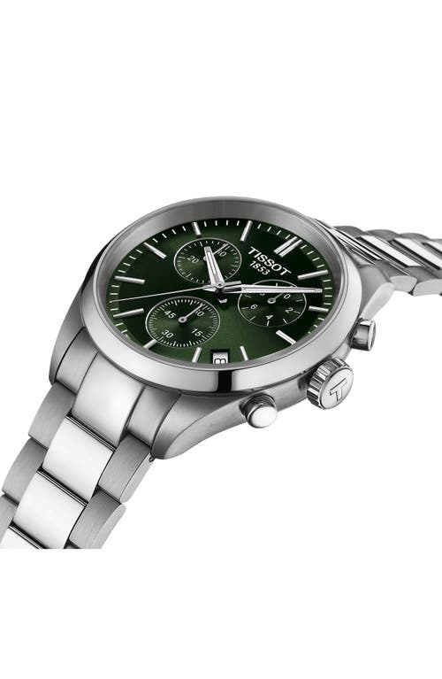 Tissot Pr 100 Chronograph Quartz Green Dial Steel Men's Watch T150.417.11.091.00 In Green