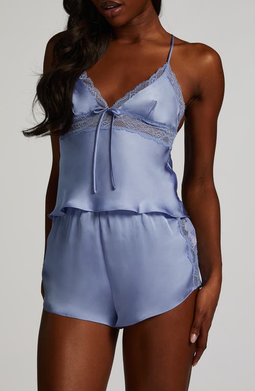 Hunkemoller Hunkemöller Marcela Lace Trim Satin Pajama Shorts In Hydrangea