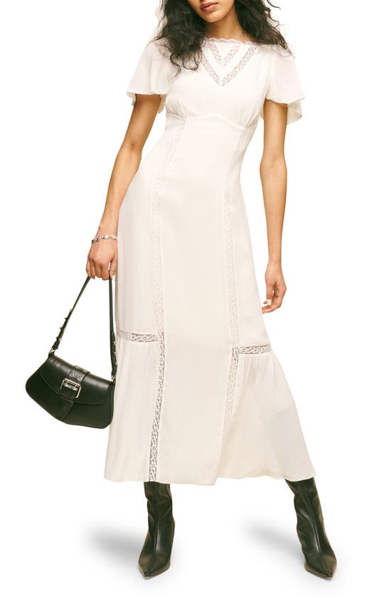 Shop Reformation Domini Empire Waist Dress In White
