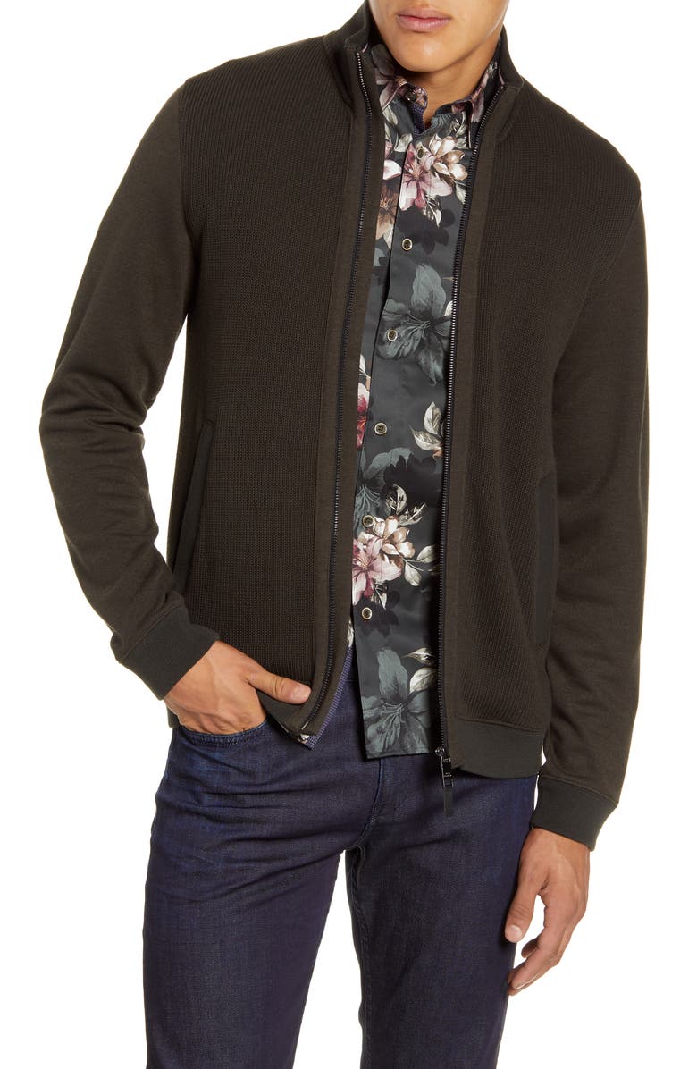 Ted Baker London Spied Funnel Neck Zip Cardigan | Nordstrom