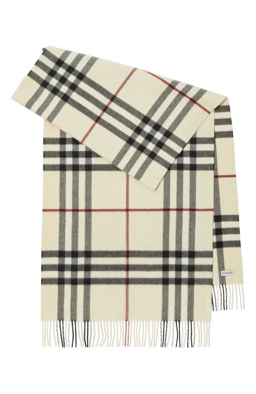 burberry Giant Check Washed Cashmere Scarf in Stone at Nordstrom