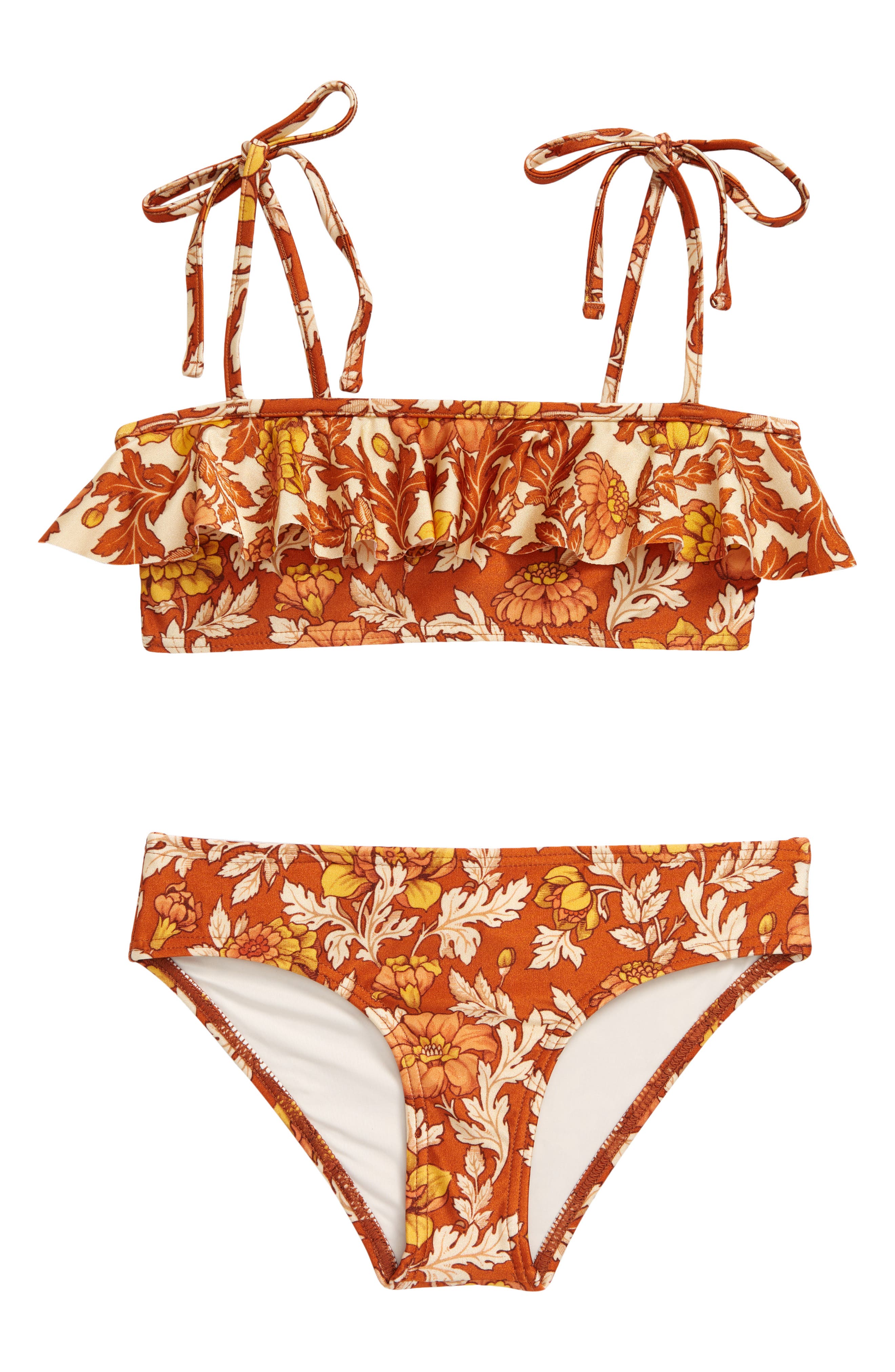 Zimmermann Kids' Andie Frill Two-Piece Swimsuit in Spliced at Nordstrom, Size 6Y Us