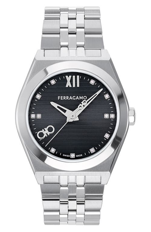 FERRAGAMO Vega New Diamond Bracelet Watch, 40mm in Stainless Steel at Nordstrom