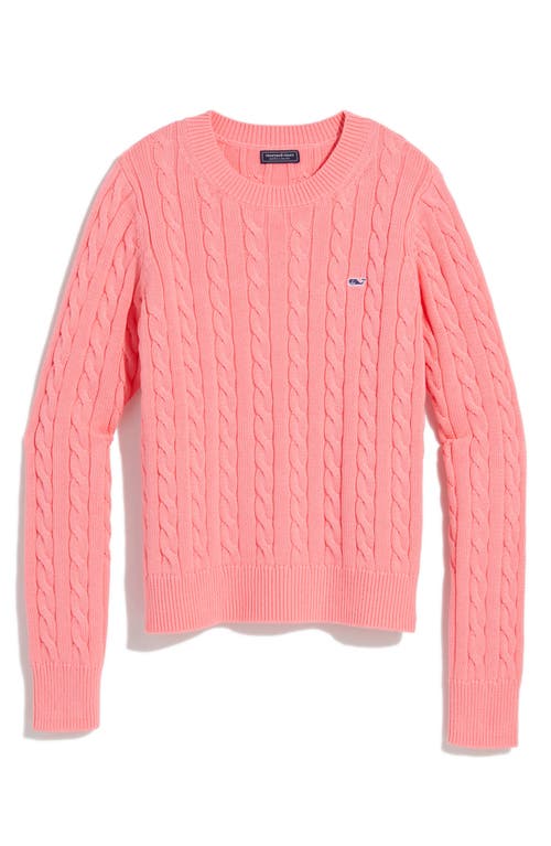 vineyard vines Cable Stitch Cotton Sweater in Cayman at Nordstrom, Size Small
