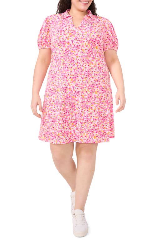 Cece Floral Knit Dress In Pink