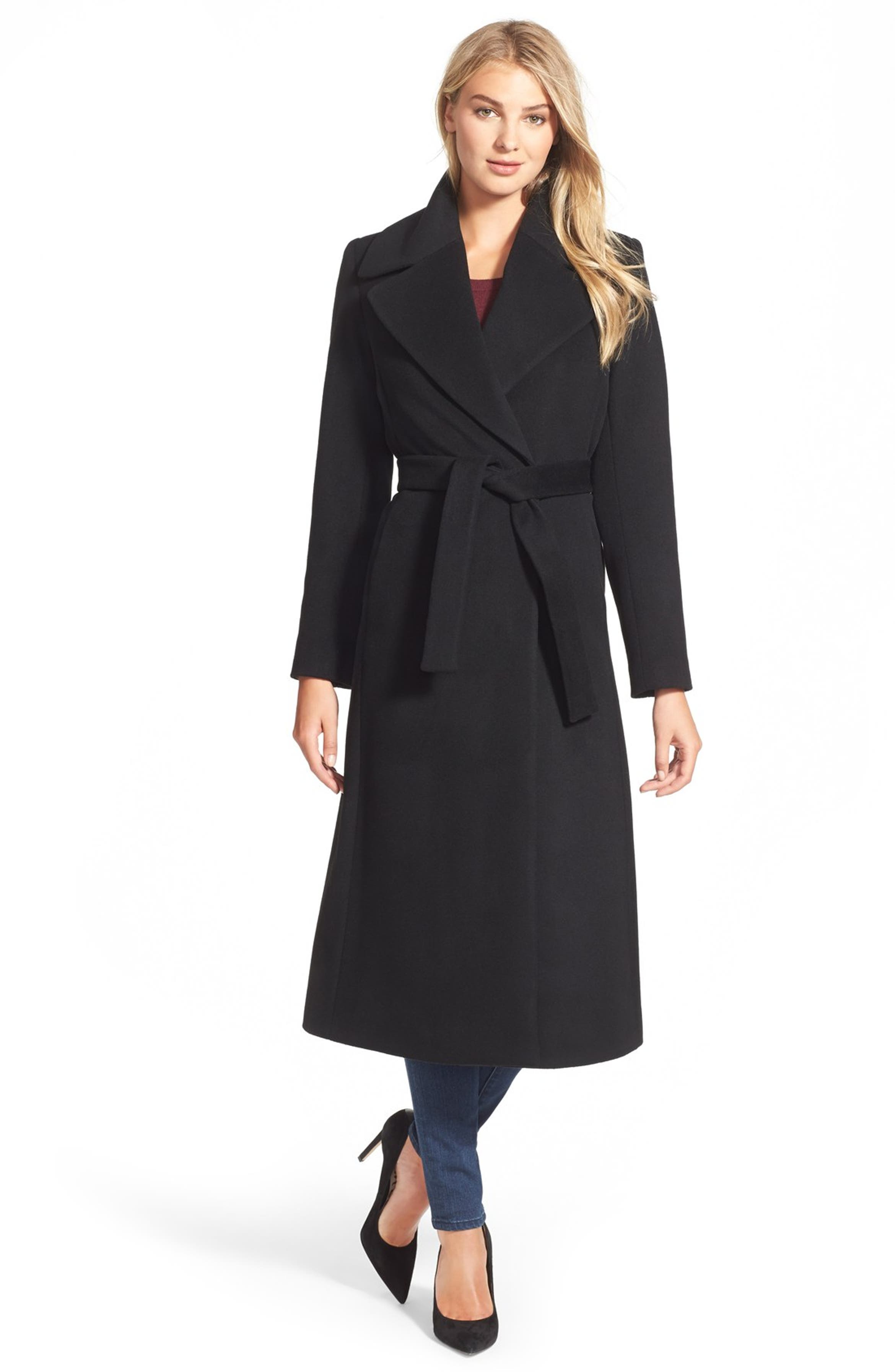 Kristen Blake Long Wool Blend Wrap Coat (Regular & Petite) | Nordstrom