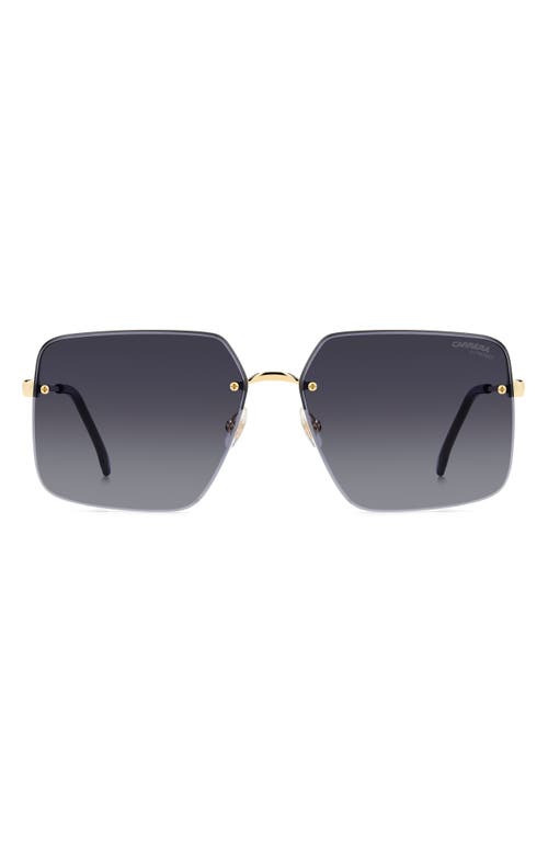Carrera Eyewear 61mm Rimless Rectangular Sunglasses In Gold Black/brown Blsp