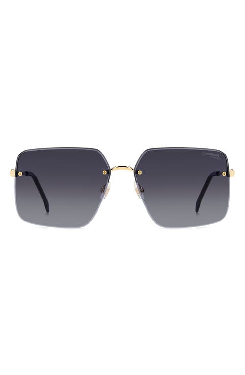 Shop Carrera Eyewear 61mm Rimless Rectangular Sunglasses In Gold Black/brown Blsp