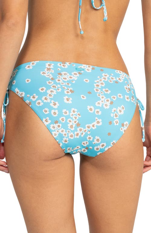 Shop Roxy Beach Classics Hipster Side Tie Bikini Bottoms In Maui Blue Margarita