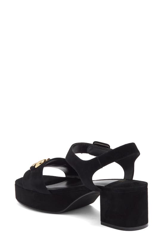 Jeffrey Campbell Timeless 2 Platform Sandal In Black Suede Gold