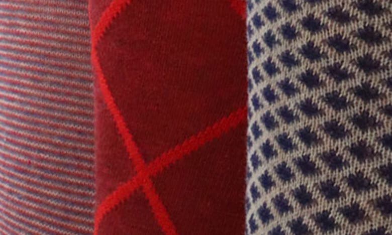 Lorenzo Uomo 3-pack Assorted Socks In Fire Red