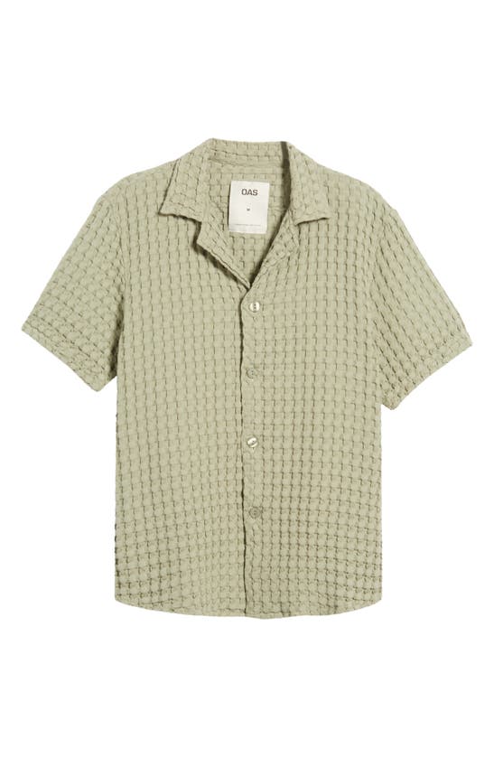 Shop Oas Waffle Knit Camp Shirt In Green