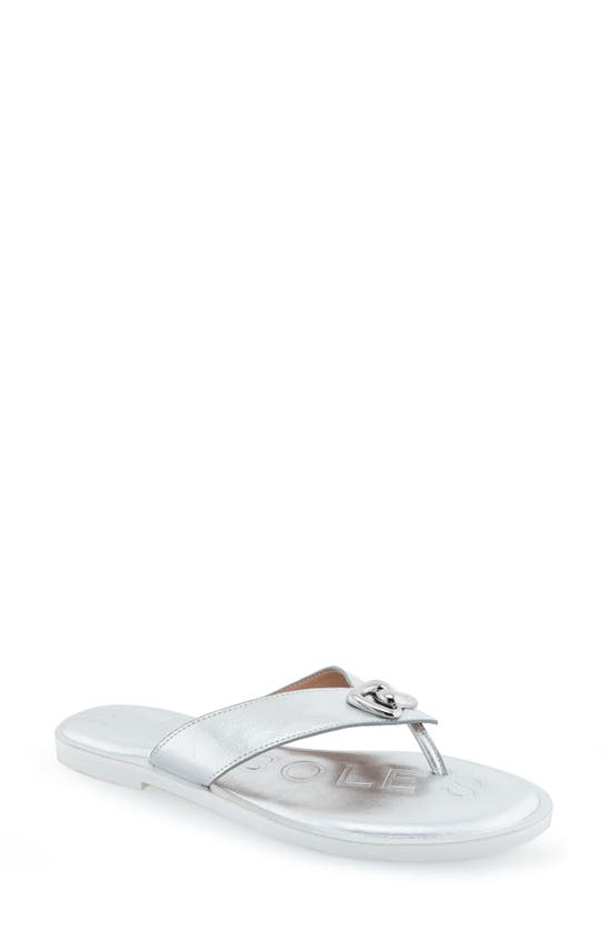 Shop Aerosoles Galen Flip Flop In Silver Pu