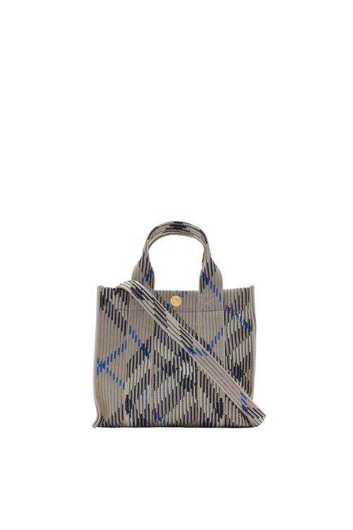 Burberry Embroidered Fabric Check Mini Handbag In Lichen